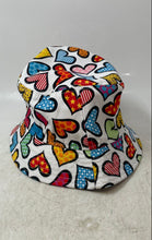 Load image into Gallery viewer, Romero Britto Unisex Multicolor Pop Art Style Heart Pattern Bucket Hat One Size
