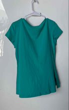 Load image into Gallery viewer, Style & Co. Womens Green Cotton Short Sleeve Sequin V-Neck Blouse Top Size Large