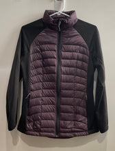Load image into Gallery viewer, 32 Degrees Womens Purple Black Weatherproof Full-Zip Puffer Jacket Size Small