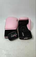 Load image into Gallery viewer, Century Womens Pink Black Adjustable Cuff Velcro MMA Kickboxing Gloves