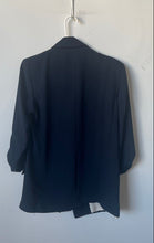 Load image into Gallery viewer, Zara Womens Dark Blue Roll Tab Sleeve Open Front Blazer Jacket Size XS