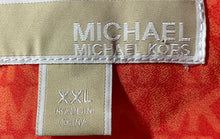 Load image into Gallery viewer, Michael Kors Womens Orange Logo Print Long Sleeve Full-Zip Blouse Top Size XXL