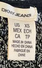 Load image into Gallery viewer, DKNY Jeans Womens Black White Long Sleeve Henley Neck Hooded Sweater Size XS