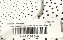Load image into Gallery viewer, Tommy Hilfiger Womens Black White Polka Dot Short Sleeve V-Neck T-Shirt Size M