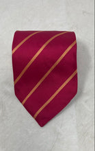 Load image into Gallery viewer, Hugo Boss Mens Pink Yellow Striped Silk Adjustable Long Formal Designer Tie