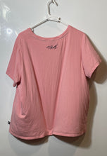 Load image into Gallery viewer, Karl Lagerfeld Womens Pink Short Sleeve Rhinestone Logo Graphic T-Shirt Size 1X