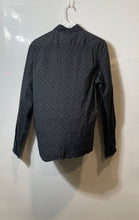 Load image into Gallery viewer, Express Mens Black Printed Collared Long Sleeve Button-Up Shirt Size Small