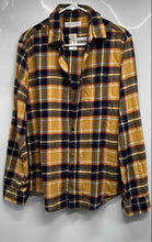 Load image into Gallery viewer, Aeropostale Mens Yellow Blue Plaid Long Sleeve Regular Fit Button-Up Shirt Sz S