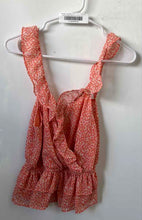 Load image into Gallery viewer, Express Womens Peach Printed Sleeveless Ruffle Wrap Blouse Top Size Small