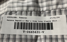 Load image into Gallery viewer, Banana Republic Mens Gray Plaid Cotton Long Sleeve Slim Fit Dress Shirt Size M