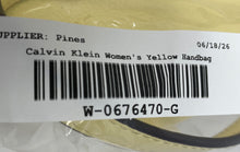 Load image into Gallery viewer, Calvin Klein Womens Yellow Leather Double Handle Shoulder Strap Satchel Handbag