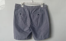 Load image into Gallery viewer, Penguin Mens Gray Geometric Embroidered Slash Pocket Chino Shorts Size 33