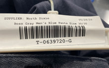 Load image into Gallery viewer, Boss Hugo Boss Mens Gray Blue Button Front Belt Loops Chino Pants Size 30/30