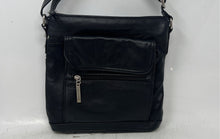Load image into Gallery viewer, Giani Bernini Womens Venice Black Leather Flap Pocket Zip Top Crossbody Purse