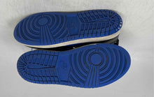 Load image into Gallery viewer, Nike Kids Air Jordan 1 Mid Black Blue Mid Top Lace-Up Sneaker Shoes Size 3Y