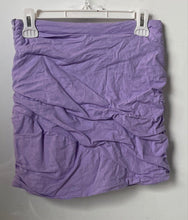 Load image into Gallery viewer, Zara Womens Purple Ruched Side Zip Stretch Mini Skirt Size Small