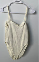 Load image into Gallery viewer, Zara Womens Beige Ribbed Trim Sleeveless One-Piece Bodysuit Size XS