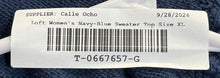 Load image into Gallery viewer, Loft Womens Navy Blue Tight-Knit Short Sleeve Crew Neck Pullover Sweater Size XL