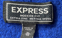Load image into Gallery viewer, Express Womens Blue Long Sleeve V-Neck Pullover Sweater Size XL