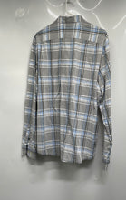 Load image into Gallery viewer, Lacoste Mens Gray Plaid Long Sleeve Collared Slim Fit Button-Up Shirt Size 44