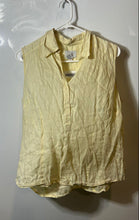 Load image into Gallery viewer, Ann Taylor Loft Womens Yellow Sleeveless Collared Blouse Top Size Large