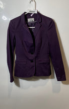 Load image into Gallery viewer, H&M Womens Purple Long Sleeve Notch Lapel Collar Two-Button Blazer Size 2