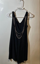 Load image into Gallery viewer, Nine West Womens Black Chain & Beaded V-Neck Sleeveless A-Line Dress Size 2