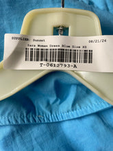 Load image into Gallery viewer, Zara Womens Blue Short Sleeve Square Neck Tiered Pullover Mini Dress Size XS