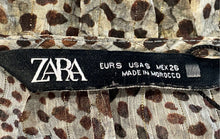 Load image into Gallery viewer, Zara Womens Multicolor Leopard Print Smocked Waist Mini Dress Size Small