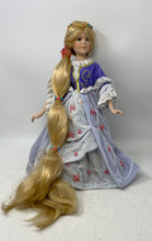 Load image into Gallery viewer, Antique Rapunzel Long Blonde Hair And Blue Eyes Decorative Porcelain Doll