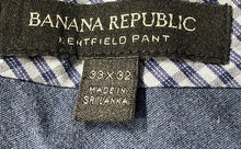 Load image into Gallery viewer, Banana Republic Mens Blue Flat Front Slash Pocket Kentfield Chino Pants Sz 33X32