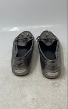 Load image into Gallery viewer, Michael Kors Womens Silver Leather Front Bow Slip-On Loafer Shoes Size 8
