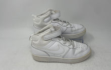 Load image into Gallery viewer, Nike Kids Court Borough Mid 2 White Leather Lace-Up Sneaker Shoes Size 1.5Y