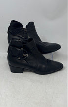 Load image into Gallery viewer, Aquatalia Womens Fiamma Black Leather Square Toe Zip Buckle Ankle Boots Size 8.5