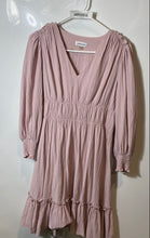 Load image into Gallery viewer, Calvin Klein Womens Lilac Crinkled Long Sleeve V-Neck Short Mini Dress Size 6