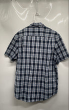 Load image into Gallery viewer, An Original Penguin Mens Blue Plaid Print Short Sleeve Button-Up Shirt Size L