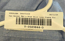 Load image into Gallery viewer, Van Heusen Mens Blue Long Sleeve Pocket Collared Dress Shirt Size 17.5