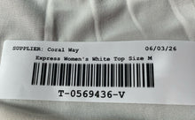 Load image into Gallery viewer, Express Womens White Pleated Round Neck Long Sleeve Blouse Top Size M
