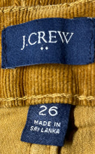 Load image into Gallery viewer, J.Crew Womens Beige Corduroy Flat Front 5-Pocket Design Chino Pants Size 26