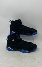 Load image into Gallery viewer, Nike Boys Air Jordan True Flight 343795-074 Black Blue Sneaker Shoes Size 4.5Y