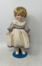 Load image into Gallery viewer, Marian Yu Designs Hilary Blonde Hair Porcelain Doll In White Floral Dress W/ Box