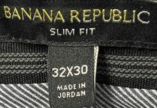 Load image into Gallery viewer, Banana Republic Mens Gray Flat Front Slim Fit Straight Leg Dress Pants Sz 32x30
