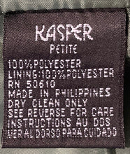 Load image into Gallery viewer, Kasper Womens Green Notch Lapel Single-Breasted Two-Button Blazer Size 4P