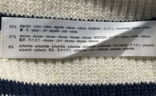 Load image into Gallery viewer, Zara Womens White & Blue Striped Knitted V-Neck Pullover Vest Sweater Size M