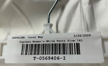 Load image into Gallery viewer, Express Womens White Editor Flat Front Slash Pockets Wide-Leg Dress Pants Sz 14L
