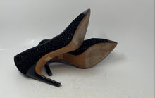 Load image into Gallery viewer, Antonio Melani Womens Black Cap Toe Rhinestone Slip-On Pump Heels Size 8.5M
