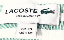 Load image into Gallery viewer, Lacoste Mens Green And White Striped Cotton Long Sleeve Button-Up Size S/M