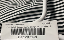 Load image into Gallery viewer, Polo Ralph Lauren Mens White Black Striped Short Sleeve Collared Polo Shirt Sz S