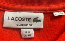 Load image into Gallery viewer, Lacoste Mens Red Cotton Short Sleeve Collared Classic Fit Polo Shirt Size 3XL