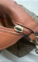 Load image into Gallery viewer, Anne Klein Womens Orange & Brown Signature Print Weekender Travel Duffle Handbag